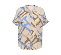 ONLY CARMAKOMA - CARROWA LIFE SS V-NECK SHIRT AOP pumice stone - Gr. - 52
