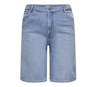 Jeansshorts ONLY CARMAKOMA "CARSONNY HW WIDE DNM SHORTS NAS843 NOOS", Damen, Gr. 42, N-Gr, blau (light blau denim), Denim/Jeans, Obermaterial: 98% Baumwolle, 2% Elasthan, unifarben, modisch, regular f