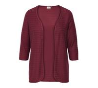 Strickjacke ONLY CARMAKOMA "CARTENNA 3/4 CARDIGAN JRS", Damen, Gr. M (46/48), rot (ruby wine), Strick, Obermaterial: 70% Polyester, 30% Viskose, unifarben, modisch, V-Ausschnitt, 3/4-Ärmel, Strickjack