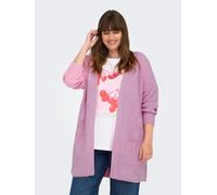 Strickjacke ONLY CARMAKOMA "CARWHITNEY LS CARDIGAN KNIT", Damen, Gr. L, mauve mist detail:melange, Strick, Obermaterial: 93% Polyester, 4% Wolle, 3% Elasthan, meliert, V-Ausschnitt, Strickjacken (1401