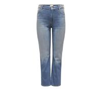 Straight-Jeans ONLY CARMAKOMA "CARWILLY HW STRAIGHT DNM TAI1467 NOOS", Damen, Gr. 48, Länge 32, light blau denim, Denim/Jeans, Obermaterial: 92% Baumwolle, 6% Elastomultiester, 2% Elasthan, unifarben,