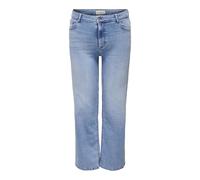Weite Jeans ONLY CARMAKOMA "CARWILLY HW WIDE DNM TAI006" Gr. 50, Länge 32, blau (light blue denim) Damen Jeans Weite (43801202-50)
