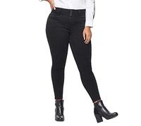 Skinny-fit-Jeans ONLY CARMAKOMA "CARANNA LIFE HW SK ANK JEANS BLACK NOOS" Gr. 48, Länge 32, schwarz (black) Damen Jeans Röhrenjeans (84419008-48)