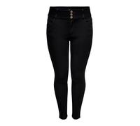 Skinny-fit-Jeans ONLY CARMAKOMA "CARANNA LIFE HW SK ANK JEANS BLACK NOOS" Gr. 48, Länge 32, schwarz (black) Damen Jeans Röhrenjeans (84419008-48)