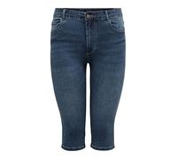 ONLY Carmakoma Damen Caraugusta Hw Skinny Dnm Knickers Mbd Jeansshorts, Medium Blue Denim, 42 Große Größen EU