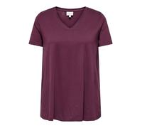 ONLY CARMAKOMA Damen Carbonnie Life S/S V A-Shape Tee Noos, Mauve Wine, S