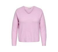 ONLY Carmakoma Damen Carcamilla V-Neck L/S Pullover KNT Noos, Pink Lady, L EU