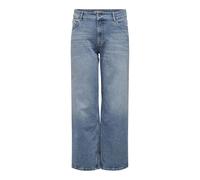 High-waist-Jeans ONLY CARMAKOMA "CARJUICY HW WIDE LEG REA365", Damen, Gr. 46, Länge 32, blau (medium blau denim), Denim/Jeans, Obermaterial: 99% Baumwolle, 1% Elasthan, unifarben, modisch, Jeans (2717