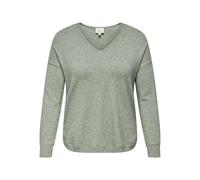 ONLY CARMAKOMA Damen Carmargareta KNT Noos Pullover, Basil/Detail:Melange, 50-52 Große Größen EU