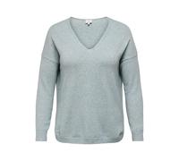 V-Ausschnitt-Pullover ONLY CARMAKOMA "CARMARGARETA LS PULLOVER KNT NOOS", Damen, Gr. XL, arona detail:melange, Strick, Obermaterial: 50% Viskose, 27% Nylon, 23% Polyester, meliert, normal normal, V-Au
