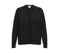 Strickjacke ONLY CARMAKOMA "CARPRINCESS LS SHORT CARDI NOOS", Damen, Gr. L, schwarz, Strick, Obermaterial: 50% Viskose, 27% Nylon, 23% Polyester, unifarben, normal kurz, tiefer V-Ausschnitt, gerader A