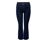 Schlagjeans ONLY CARMAKOMA "CARSALLY" Gr. 44, Länge 32, blau (dark, blue) Damen Jeans 5-Pocket-Jeans (85006456-44)