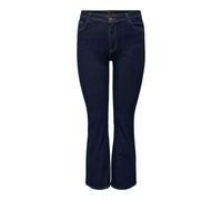 Schlagjeans ONLY CARMAKOMA "CARSALLY" Gr. 50, Länge 32, blau (dark, blue) Damen Jeans 5-Pocket-Jeans (85006456-50)
