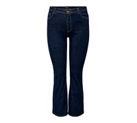 Schlagjeans ONLY CARMAKOMA "CARSALLY" Gr. 52, Länge 32, blau (dark, blue) Damen Jeans 5-Pocket-Jeans (85006456-52)