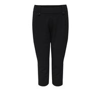 Leggings ONLY CARMAKOMA "CARSANIA BUTTON CAPRI JRS PNT NOOS", Damen, Gr. L, N-Gr, schwarz, Jersey, Obermaterial: 95% Polyester, 5% Elasthan, unifarben, regular fit lang, Hosen Leggings (27129318-L) sc