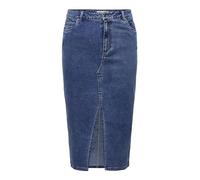 ONLY Carmakoma Damen Carsiri Front Slit Skirt DNM Gua Noos Rock, Medium Blue Denim, 48 EU