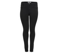Skinny-fit-Jeans ONLY CARMAKOMA "CARSTORM LIFE PUSH UP HW SK JEANS NOOS", Damen, Gr. 42, Länge 32, schwarz, Denim/Jeans, Obermaterial: 53% Viskose, 29% Baumwolle, 17% Polyester, 1% Elasthan, clean, sk