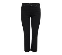 Slim-fit-Jeans ONLY CARMAKOMA "CARSUI MID SLIM DNM DIA367 NOOS", Damen, Gr. 46, Länge 32, schwarz (washed schwarz), Denim/Jeans, Obermaterial: 95% Baumwolle, 3% Polyester, 2% Elasthan, unifarben, slim