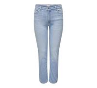 Slim-fit-Jeans ONLY CARMAKOMA "CARSUI MID SLIM DNM REA286 NOOS", Damen, Gr. 44, Länge 32, blau (light blau denim), Denim/Jeans, Obermaterial: 95% Baumwolle, 3% Polyester, 2% Elasthan, unifarben, modis