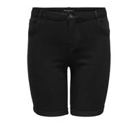 ONLY Carmakoma Damen Carthunder Life Reg Long Shorts DNM Noos Jeans|Knielang|Slimfit|Mid Waist, Schwarz, 52 EU