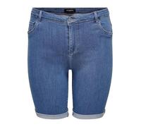 ONLY Carmakoma Damen Carthunder Life Reg Long Shorts DNM Noos, Mittelblauer Denim, 48 EU