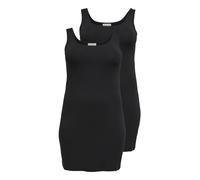 Tanktop ONLY CARMAKOMA "CARTIME LONGTANK TOP 2PACK JRS NOOS", Damen, Gr. M, schwarz pack:2 pack with schwarz, Jersey, Obermaterial: 95% Baumwolle, 5% Elasthan, unifarben, regular fit Po-bedeckend, Run