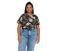 ONLY CARMAKOMA Damen Carvica Top Wvn Noos Bluse, Black/Aop:lena Flower, 42 Große Größen EU