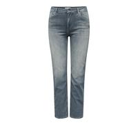 High-waist-Jeans ONLY CARMAKOMA "CARWILLY HW STRAIGHT DNM REA2602 NOOS", Damen, Gr. 42, Länge 32, special blau grau denim, Denim/Jeans, Obermaterial: 92% Baumwolle, 6% Elastomultiester, 2% Elasthan, u