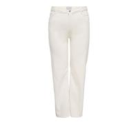 Skinny-fit-Jeans ONLY CARMAKOMA "CARWILLY HW WIDE DNM DOT019 NOOS", Damen, Gr. 46, Länge 32, ecru, Denim/Jeans, Obermaterial: 92% Baumwolle, 6% Elastomultiester, 2% Elasthan, unifarben, skinny fit nor