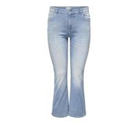 Only Carmakoma Damen Carwilly Life Hw Flared DNM Tai467 Noos, Light Blue Denim, 46W / 34L EU