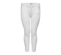 ONLY CARMAKOMA Damen Carwilly Life Reg Sk Ank White Jeans, Weiß, 42W / 32L EU
