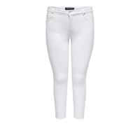 ONLY CARMAKOMA Damen Carwilly Life Reg Sk Ank White Jeans, Weiß, 46W / 32L EU