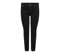 Skinny-fit-Jeans ONLY CARMAKOMA "CARWILLY REG SKINNY JEANS DNM PIM2343", Damen, Gr. 48, Länge 32, schwarz (schwarz denim), Denim/Jeans, Obermaterial: 92% Baumwolle, 6% Elastomultiester, 2% Elasthan, u