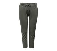 ONLY Carmakoma Damen Elegante Stoffhose Poptrash Paperback Stretch Pants Übergröße Curvy Plus Size, Farben:Grau, Größe:44W / 32L