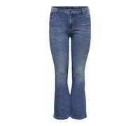 ONLY CARMAKOMA Damen Carsally Reg Flared DNM Bj114-3 Noos Hose, Medium Blue Denim, 48W / 32L EU