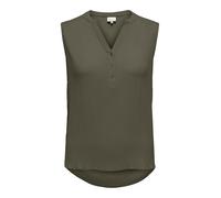 ONLY Carmakoma Damen Shirt Ärmellos Curvy Plus Size Oberteil V-Ausschnitt, Farben:Grün-2, Größe:46