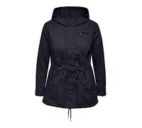 ONLY CARMAKOMA Damen Übergangs Jacke Übergröße | Kurzer Parka mit Kapuze | Curvy Plus Size CARLORCA, Farben:Dunkelblau, Größe:46-48