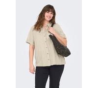 ONLY Carmakoma Hemd in Beige - Größe 42 | Damen Blusen