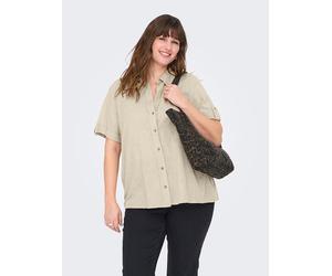 ONLY Carmakoma Hemd in Beige - Größe 42 | Damen Blusen