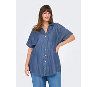 ONLY Carmakoma Hemd "Penna" in Blau - Größe 46 | Damen Blusen