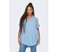 ONLY Carmakoma Hemd "Penna" in Hellblau - Größe 42 | Damen Blusen