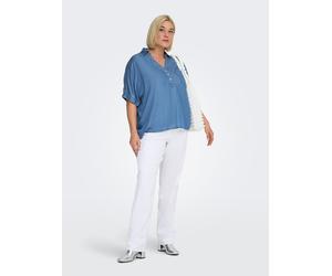 ONLY Carmakoma Jeansbluse in Blau - Größe 42 | Damen Blusen