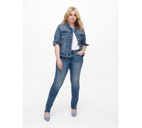Jeansjacke ONLY CARMAKOMA "CARWESPA LS JACKET" Gr. 44, blau (light, blue, used) Damen Jacken Jeansjacken (19072521-44)