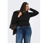 Langarmshirt ONLY CARMAKOMA "CARRILEY O-NECK L/S TOP JRS NOOS", Damen, Gr. M, schwarz, Jersey, Obermaterial: 96% Baumwolle, 4% Elasthan, unifarben, normal, Rundhals, Shirts Langarmshirt, Baumwollmisch