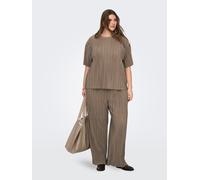 ONLY Carmakoma Plisseehose "Ravenna" in Taupe - Größe 46/48/L32 | Damenhosen
