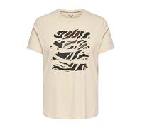 Kurzarmshirt ONLY CARMAKOMA "CARBOOSTERY LIFE SS REG TEE JRS BS", Damen, Gr. M, birch print:graphic animal, Jersey, Obermaterial: 100% Baumwolle, bedruckt, regular fit Po-bedeckend, Rundhals, Shirts (