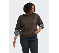 ONLY Carmakoma Sweatshirt in Braun - Größe M-46/48 | Damen Sweatshirts Jacken
