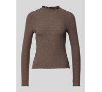 Only Comfort Fit Langarmshirt mit Viskose-Anteil Modell 'EMMA' in Schlamm Melange, Größe XL