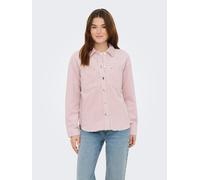 Hemdbluse ONLY "ONLMAIKO-BITTEN L/S CORD SHACKET CC PNT", Damen, Gr. S, burnished lila, Cord, Obermaterial: 100% Baumwolle, unifarben, loose fit normal, Blusen Hemdbluse, mit Brusttaschen, leicht ausg