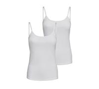 ONLY Damen 2er-Pack Tank-Top Oberteil Verschiedene Träger Shirt Unterhemd, Farbe:Weiß, Größe:S